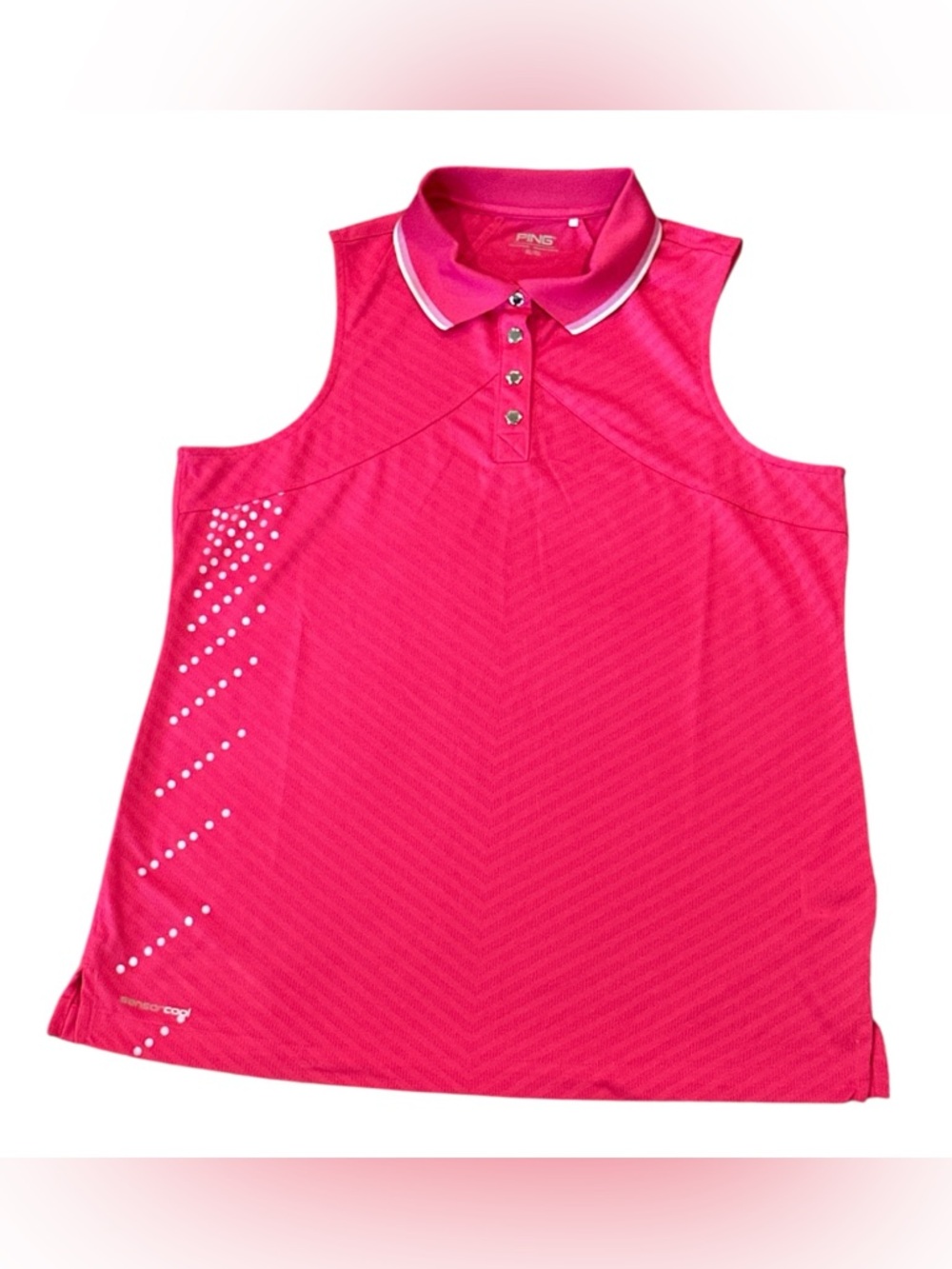 PING Sensor Cool Pink Sleeveless Golf Polo Shirt Women's Size XL